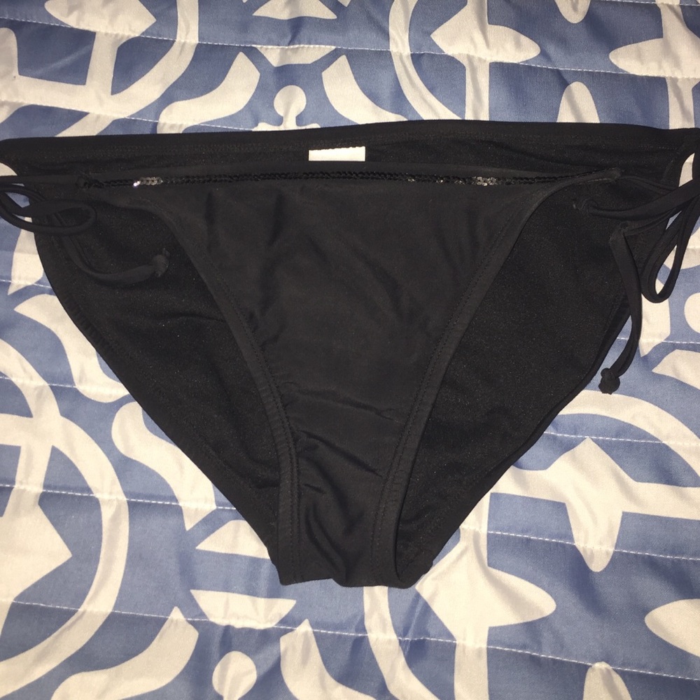 COPY - Medium women's black bikini bottoms.